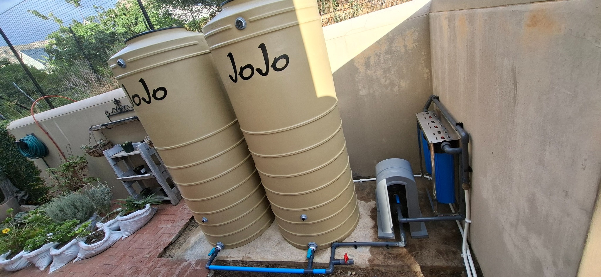 Water backup installation
